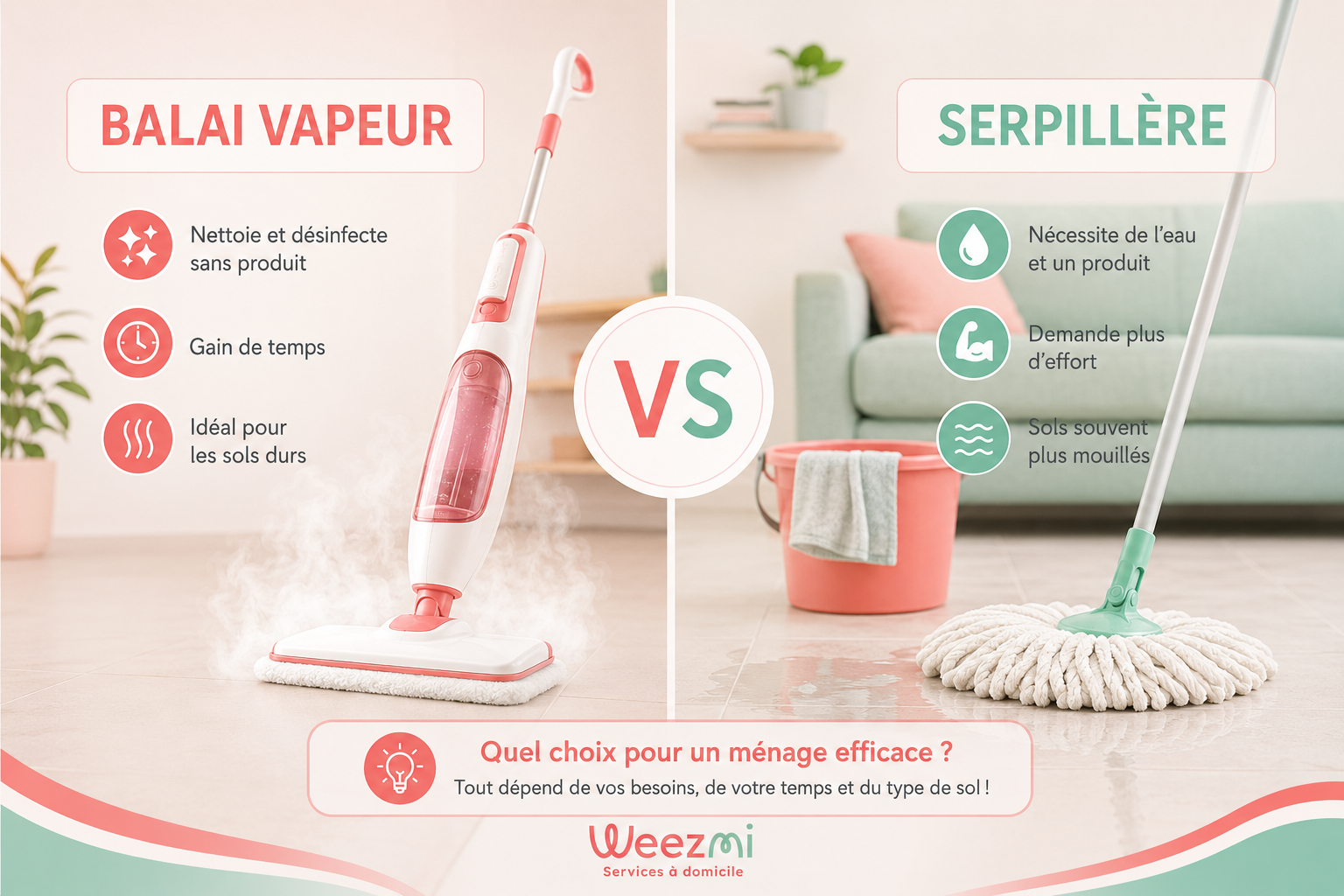Balai vapeur ou serpillère